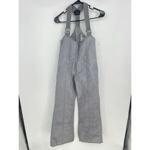 Vtg JC Killy Bib Overalls Women 10 Gray Ski Insolated‎ Quilted Snow Suspenders